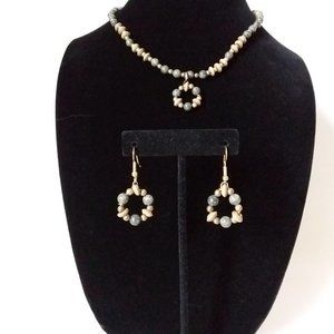 Serpentine Beads Necklace & Earring Set
